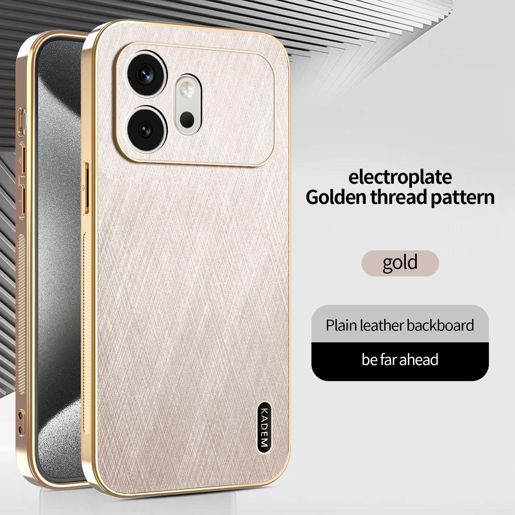 For Honor 600 600 Pro 600 Lite Full Lens Protection Phone Case with Gold Thread Texture and Anti-Fingerprint