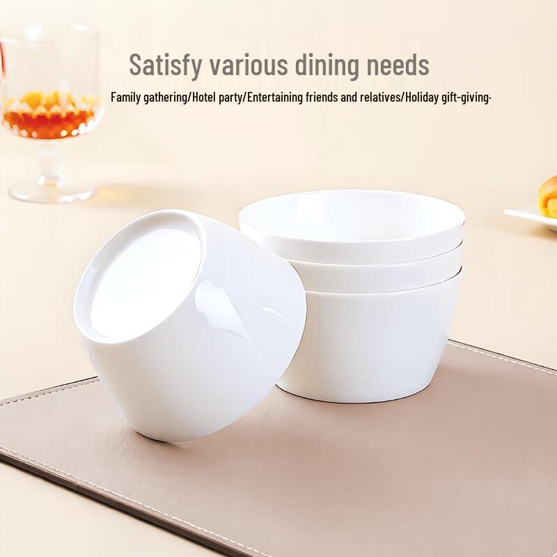 Sky Top Pure White Bone China Dinnerware Bowls