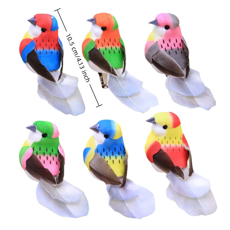 3/6Pcs 3D Fake Craft Birds Artificial Foam Birds Birthday Party Decorations Home Garden Wedding Decoration