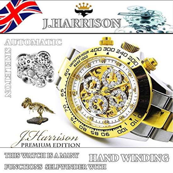 Automatic Skeleton Watch JH003GW with Jewels J.HARRISON (John Harrison)