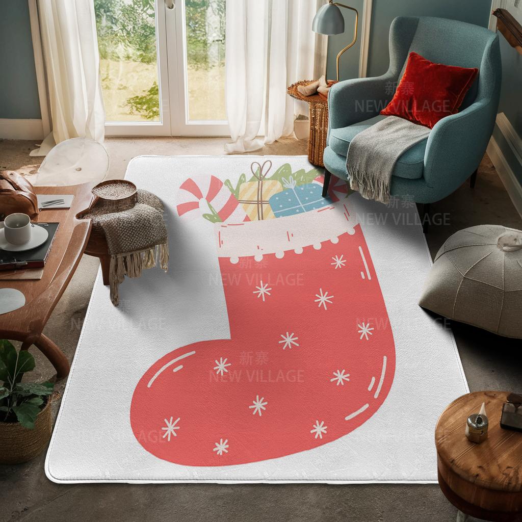 House Entrance Carpet Home Door Mat Living Room Bath Foot Bathroom Non-slip Water Absorption Rugs Bath Merry Christmas Winter