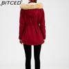 BITCED Autumn/Winter Women's Thickened Shearling-Lined Cotton Coat Loose-Fit Cotton Jacket with Detachable Hood and Fleece Lining