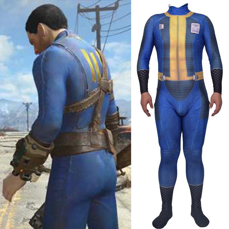 Authentisches Fallout 4 Überlebender Cosplay für Nate Vault 111 Jumpsuit Bodysuit für Halloween