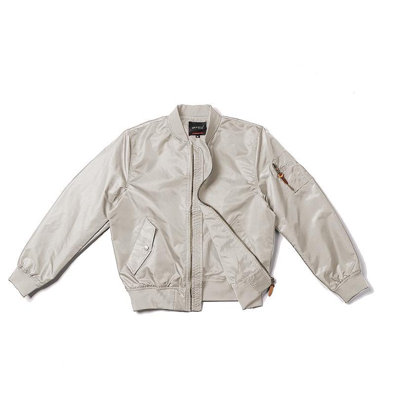 Normanlong Men's Air Force MA-1 Pilot Jacket - Lightweight Nylon Bomber for Spring/Fall