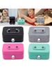 Metal Money Saving Box with Key Lock Coin Container 4.53x3.8x2.28inch Steel Cash Box Piggy Bank Small Storage Box for Adult Kids