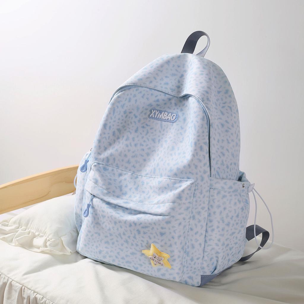 Schoolbag Trendy Cool European and American Leopard Print Backpack Female Students Large Capacity Schoolbag Light Fashion High School Commuter Travel