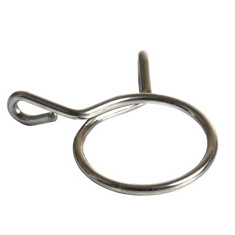 10pcs 304 Stainless Steel Spring Tube Clamp Single Wire Clips Water Pipe Clamp Ring Quick Installation Buckle 24MM Pipe Hoop
