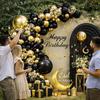 Metal Gold Confetti Balloons Garland Black Gold Ballon Arch Kit Birthday Party Baby Shower New Year Graduation Decoration Globos
