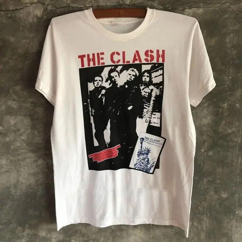 La Clash London Calling T-shirt della Band Unisex Cotone Estiva Uomo e Donna Larga e Traspirante T-shirt Top