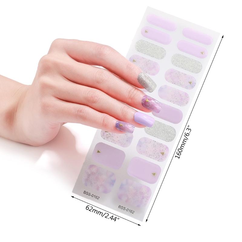 20 Finger Full Wraps Nail Polish Stickers Self-Adhesive Nail Strips Nail Decals Accessories for Women Girls DIY Nail Art