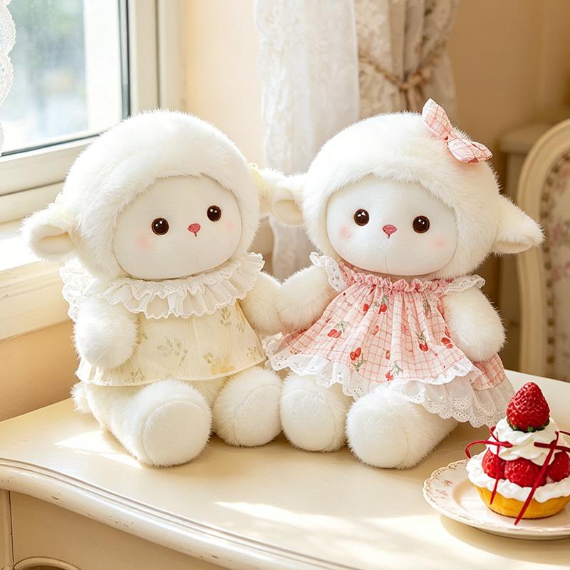Pastoral Floral Small Woolen Doll Removable Lace Skirt Doll Girl Desktop Ornament Gift Toy
