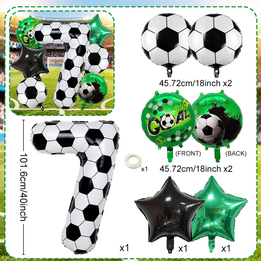 Football Digital Balloon Party Decoration Balloon Football Printed Digital Balloon 0-9 for Football Theme Birthday Party Balloon