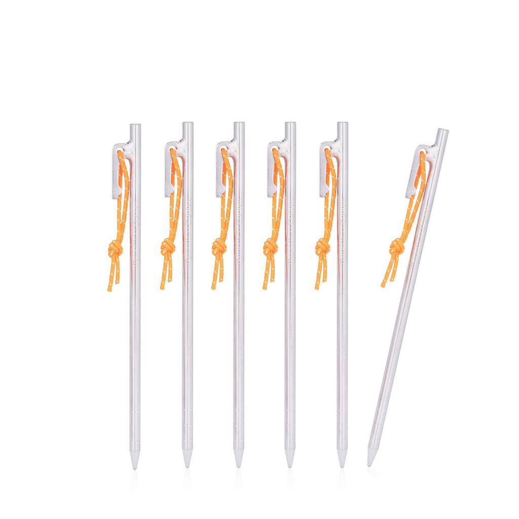 Boundless Voyage Titanium and with Reflective Set of 4 or Titanium Tent Tarp Suitable for Rocky and Hard Includes Storage Bag Stakes, Forged,