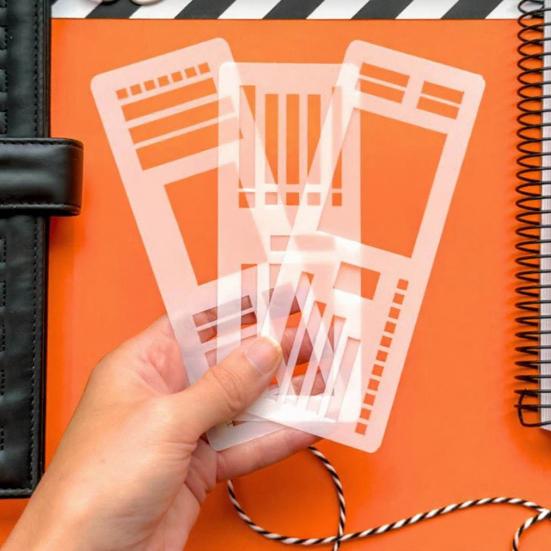 1/2/3 Sets Handmade Flexible Record Template DIY Scrapbooking Dot Grid Journals Planner Flexible Drawing Checklist Stencils Tools