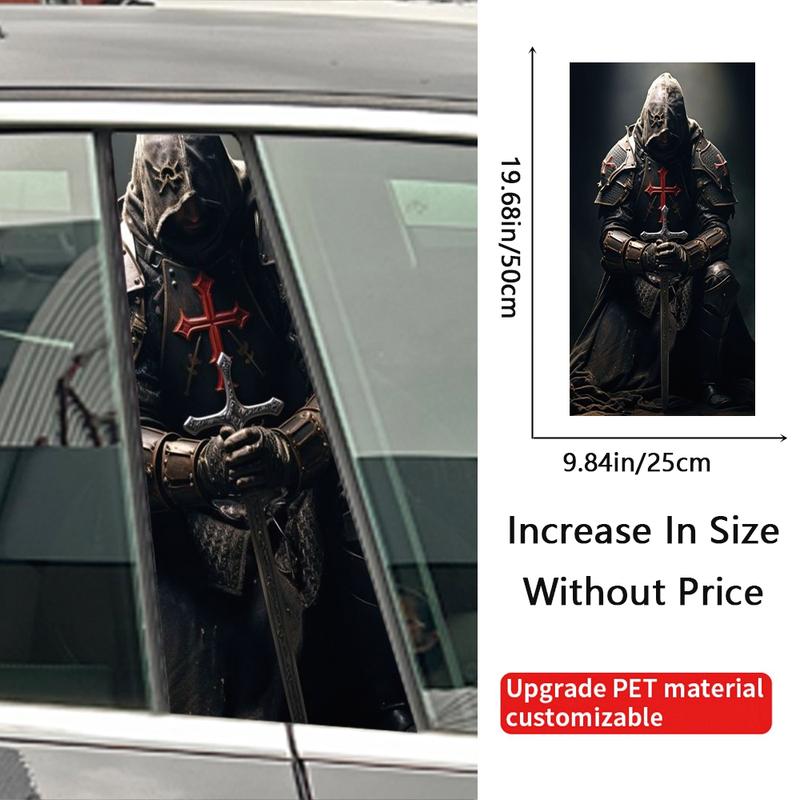 Devil Skeleton Samurai Skull Head Car B Pillar Sticker Waterproof Center Column Cover Scratches Sunscreen Car Accessories
