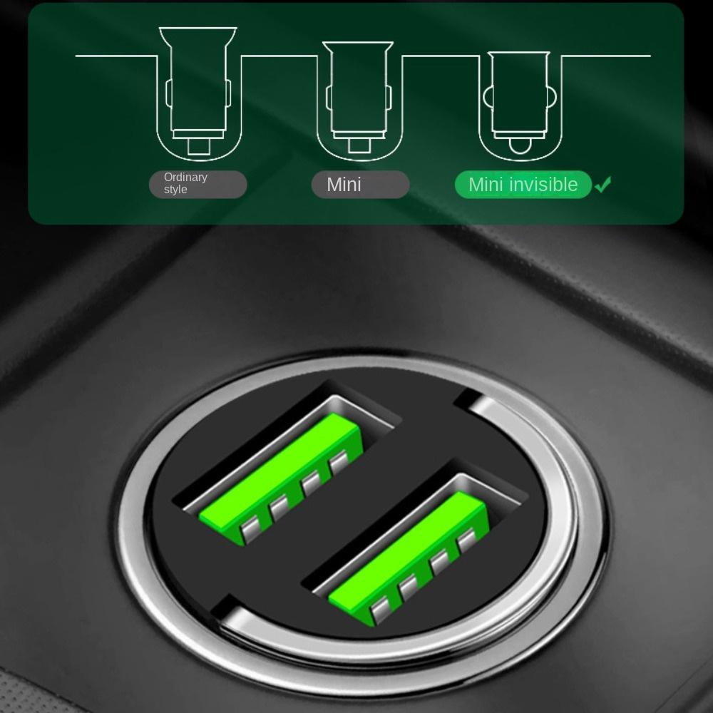 Dual USB Car Power Adapter Type C Mini Car Charger Durable Car Phone Charger  Car Phone Charging