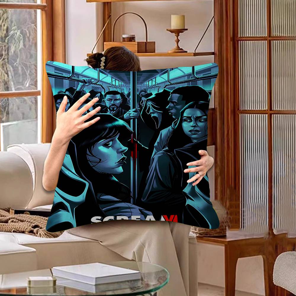 Horror Movie S-Screams Cushion Cover Pillowcase Upholstery Sofa Throw Pillow Home Decor Pillowcas