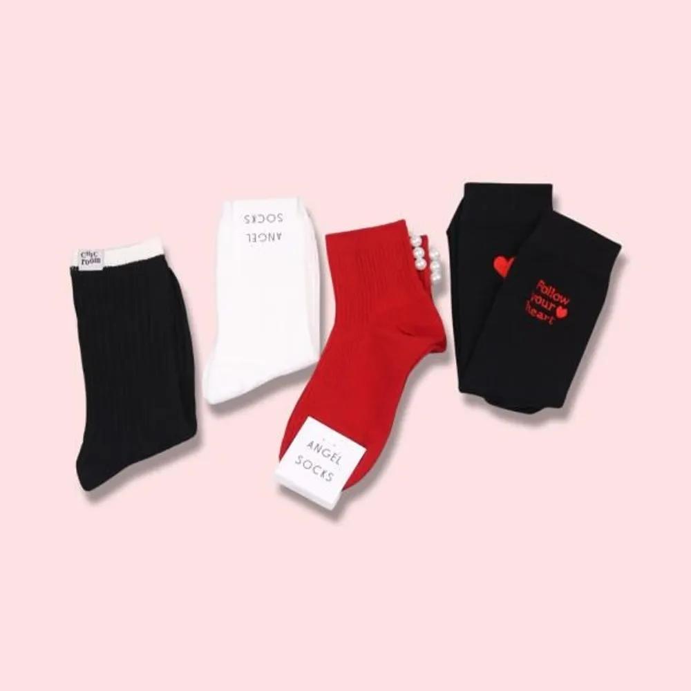 Angel Socks SET004 - Red Pearl Gemstone Jewelry Cubic Luxury Socks