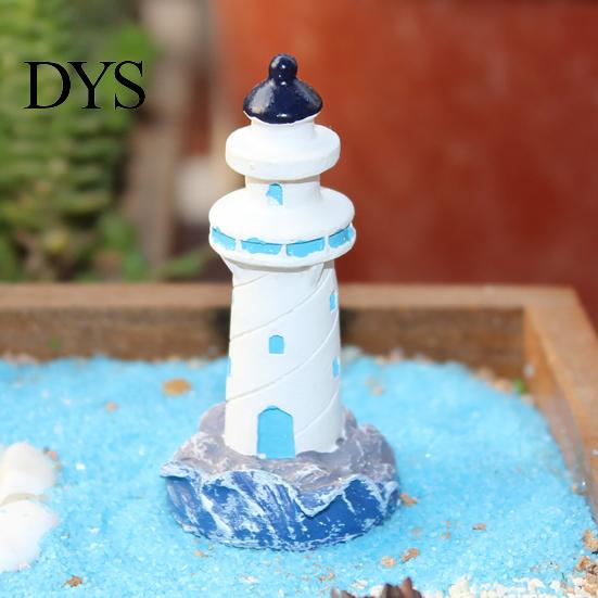 Lighthouse Sculpture Realistic Shape DIY Miniature Resin Figurine Micro Landscape Garden Decor