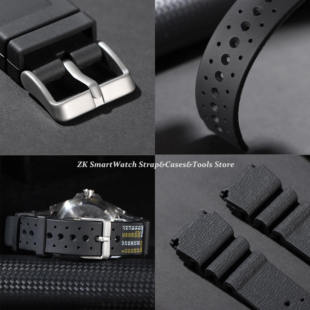 Rubber Watch Strap 20mm 22mm 24mm ND Limits Diver Sport Watchband for Seiko for Citizen for Promaster for Water Ghost Bracelet