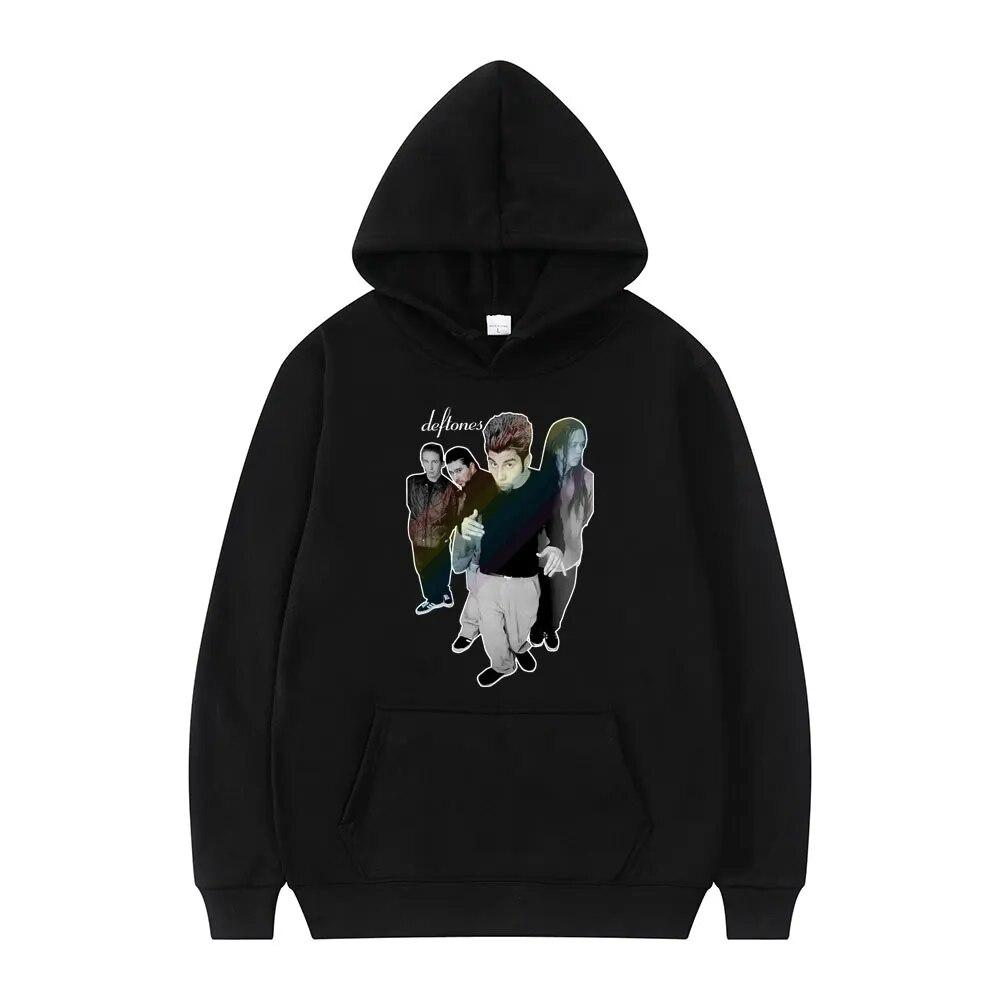 Mote Punk Metal Rock Band Deftones Hettegenser Blomster Burst Print Sweatshirt Unisex kvinner Vintage Casual Pullover Streetwear Par