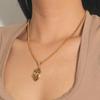 Gold and Silver Heart Couple Pendant Necklace - Fashionable Hip-Hop Valentine's Day Gift