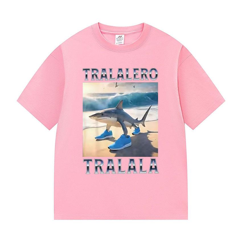 Tralalero Tralala T-shirts Graphiques Meme Requin Drôle Mode Unisexe T-shirt à Imprimé Oversize Unisexe Décontracté T-shirt en Coton Haute Qualité
