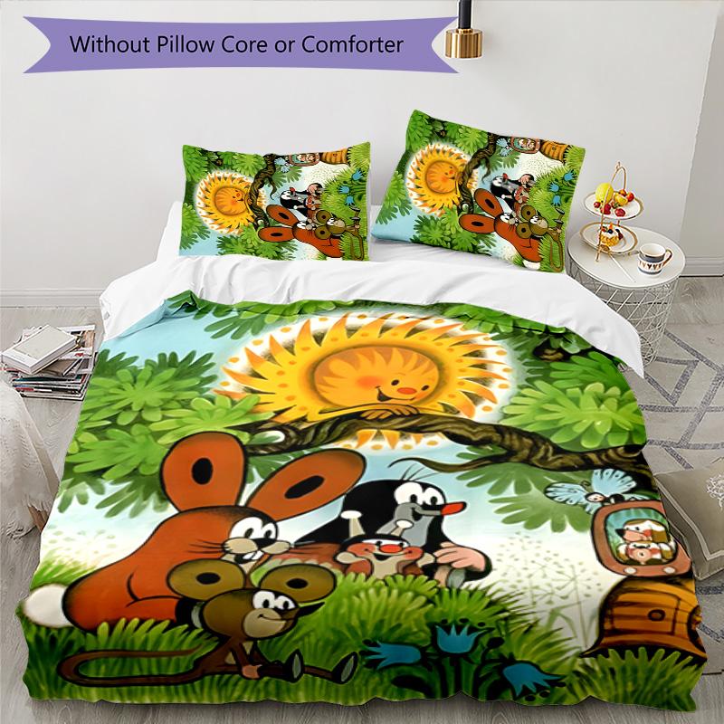 KRTECEK 3pcs Bedding Set Duvet Cover Closure Includes 1 Duvet Cover & 2 Pillowcases for All Seasons Bedroom Home Dorm Decor