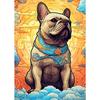 The French Bulldogs Vintage Poster Canvas Prints Ukiyoe Bulldogs Wall Art Decor Aesthetic Prints Dog Home Room Wall Decoration