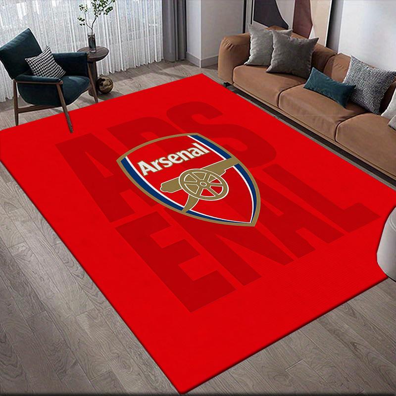 Arsenal Football Club2 Flanellmuster Quadratischer Teppich, Teppich, Teppich für Wohnzimmer Schlafzimmer Sofa Spielzimmer Dekoration, Rutschfeste Fußmatte