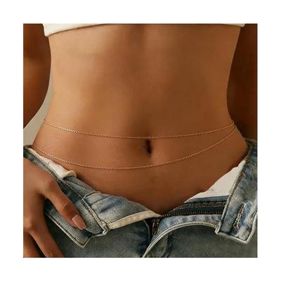 Double Layer Fadeless 18K Gold-Plated 304 Stainless Steel Waist Body Chain Jewelry