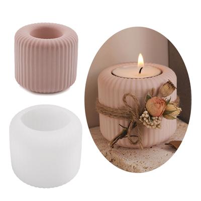 Cylinder Shaped Silicone Molds Candle Holder Molds Clay Molds for Tealight Holder Candle Stand Metal Tealight Container