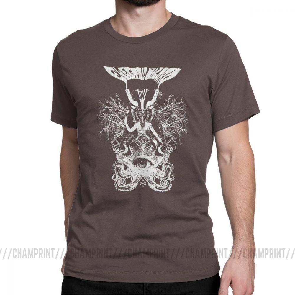 Electric Wizard Baphomet T Shirt For Men Funny Pure Cotton Tees Crewneck Short Sleeve T Shirt