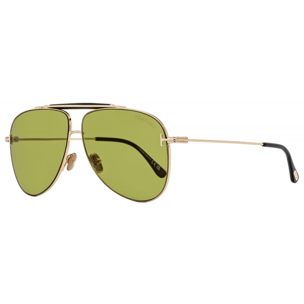 

Мужские солнцезащитные очки Tom Ford Brady Pilot TF1018 28N Золотистые Черные 60 мм 28n