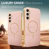 For Samsung Galaxy A16 4G/A16 5G Phone Case Carbon Fiber Textured Electroplated TPU Back Cover