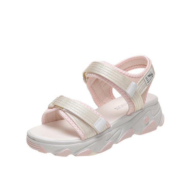 

Импортные римские туфли женские с подошвой-бубликом резиновая сетка липучка открытый носок дышащие летние сандалии для папы 2025 года 40 розовый