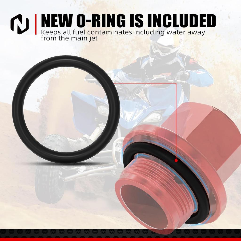 NICECNC Red Cylinder Cover FCR Carburetor Bolt Plug Cap & O-Ring Compatible with Honda CRF150R CRF250R CRF450R Compatible with Suzuki RMZ250