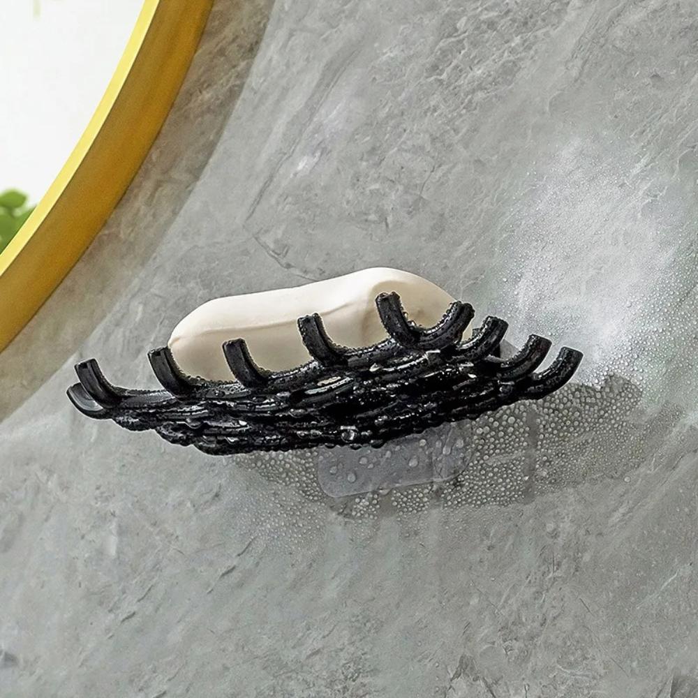 Luxury Wall Mounted Soap Box No Drill Drainage Shelf for Bathroom High End Soap Dish Rack with Hooks soap holder bathroom