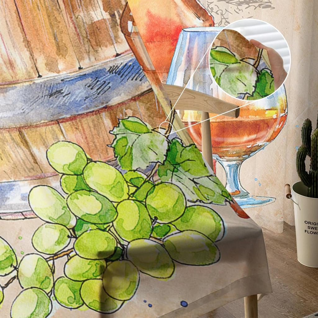 Podzimní sud na víno Retro tylové závěsy do obývacího pokoje Průsvitný závěs do ložnice Vánoční rolety Voálové závěsy