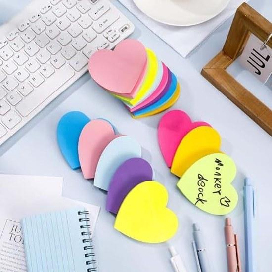 Sticky notesheartstrong adhesiveoffice suppliessticky notesplannercolorful memo papermemo padink resistanteasy tearreusableconvenient stationery-77