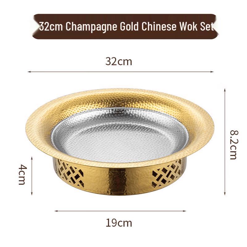 304 Stainless Steel Commercial Dry Pot Set with Alcohol Stove