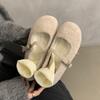 Fashion Fashion Square Toe Fleece Flet Ballet Flats Woman Winter Warm Wool Mary Jane Shoes Ladies Brand Design Elegant Plush Loafers