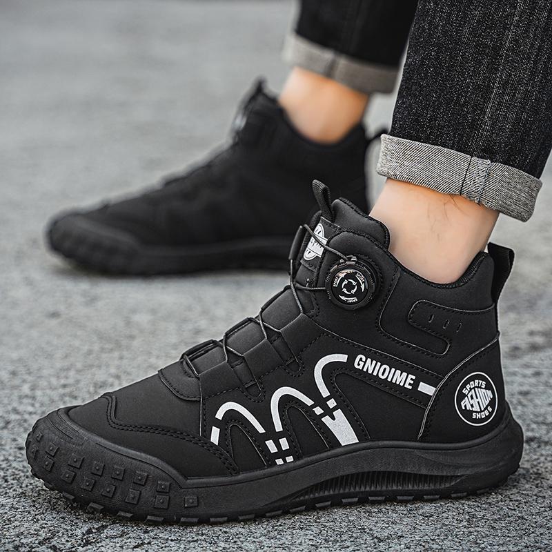 

Fashion Boots Autumn Mens Shoes High Top Casual British Style Motorcycle Chelsea Ankle Work Leather Outdoor Designer Luxury Hiking 39 чёрный