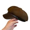 Spring and Autumn Wear Hat Women's Quality Retro Leather Edge Octagonal Hat Versatile Face Newsboy Hat