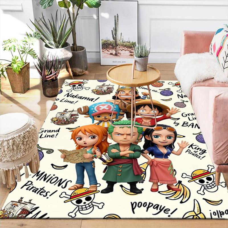 Soft Area Rug with Nordic Cartoon Anime Art Non-slip Washable Design, Perfect for Living Room Bedroom Kitchen-THWTHW