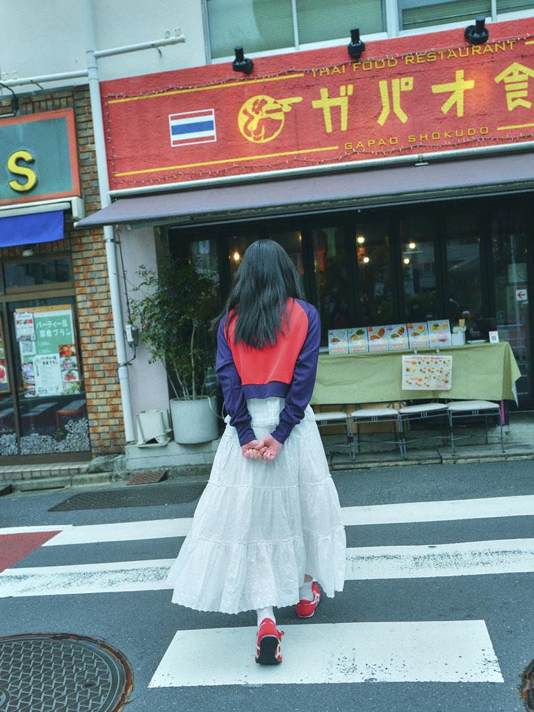 Loaegsyueol Punching Lace Ribbon Tierd Skirt_Off White