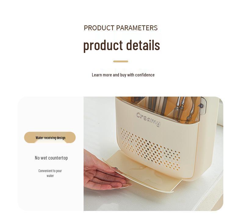 Wall-Mounted Dustproof Kitchen Chopstick Holder with Lid – Multifunctional Storage & Draining Rack
