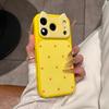 Girl powder is suitable for contrasting color polka dots Apple 17promax mobile phone case cat ears 14PM with lanyard iPhone16