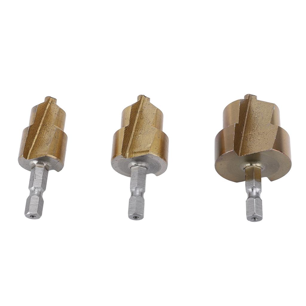 3 stk Ekspansjonsreparasjonsbor for PPR vannrør Rør Sekskantskaft Løfte Trinnvis Bor Rømmer