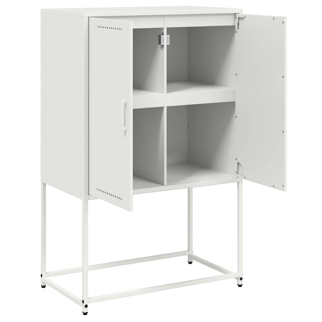 Highboard White 68.5 X 38.5 X 107 Cm Steel